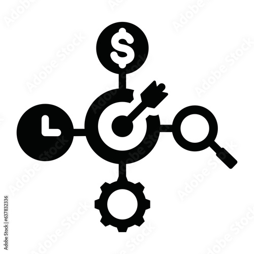 Goal Setting Glyph Icon