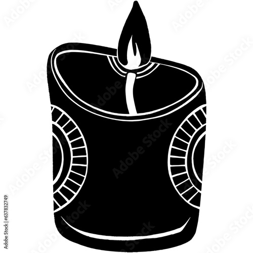 Scented candle in Linocut style