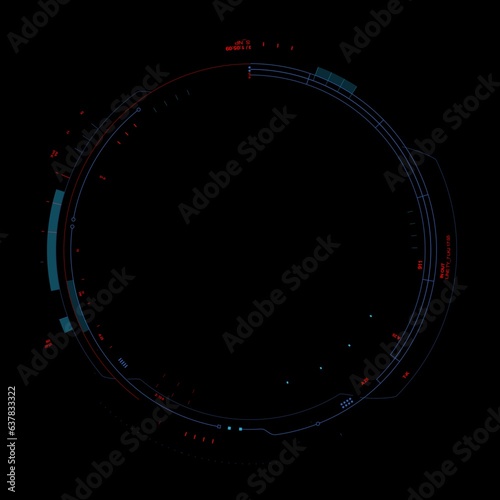 Futuristic Hud Circle Count Display