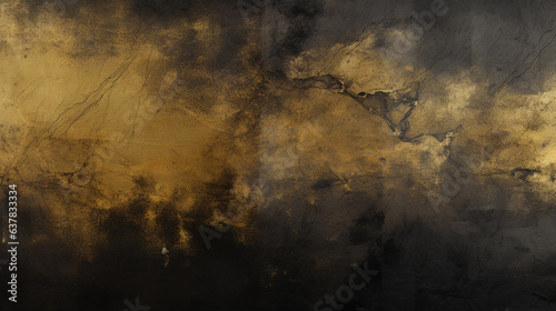 black and gold grunge texture as a background © pcperle