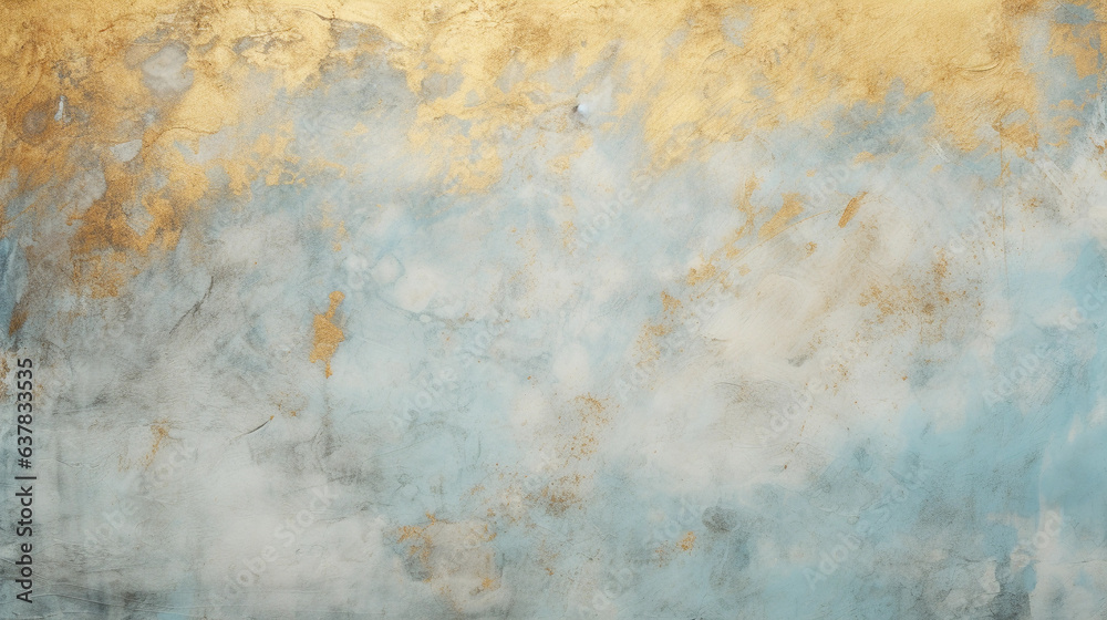 light blue and gold grunge texture as a background
