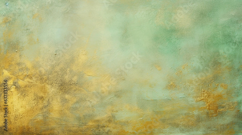 green and gold grunge texture as a background