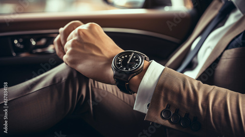 Cropped image of businessman with luxury watch