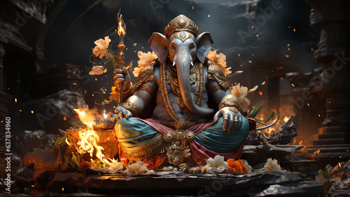 Lord Ganesha , Generative AI. © Siddartha