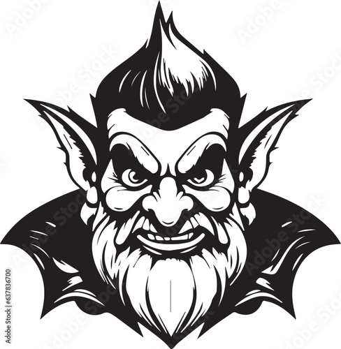 Scary gnome, Halloween Gnome, Evil Wizard, Vector illustration, SVG