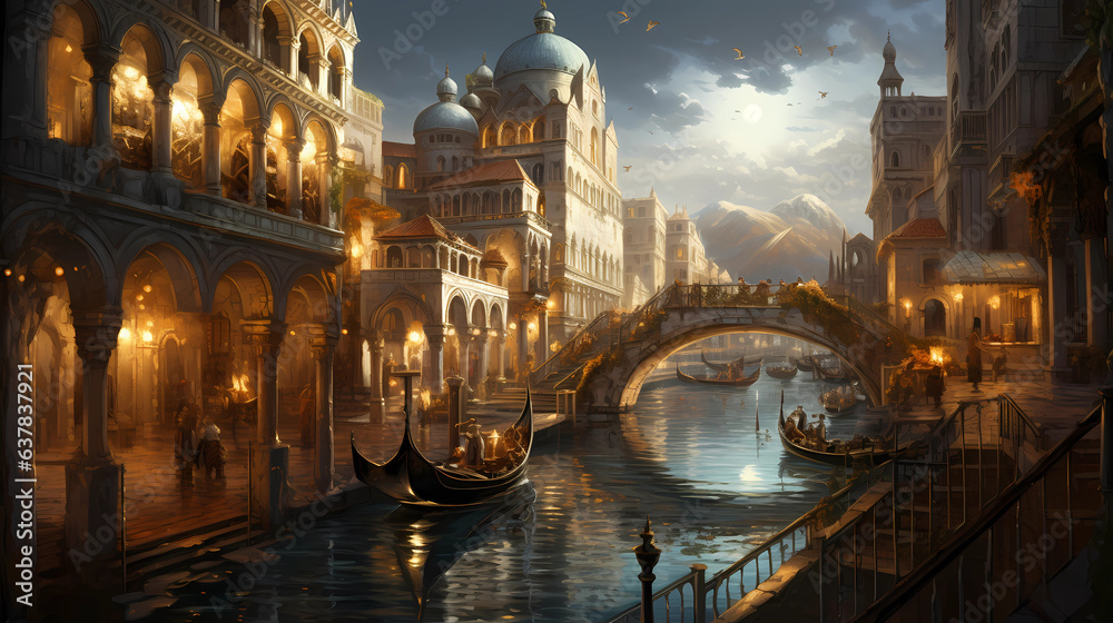 Venice romantic gondolas