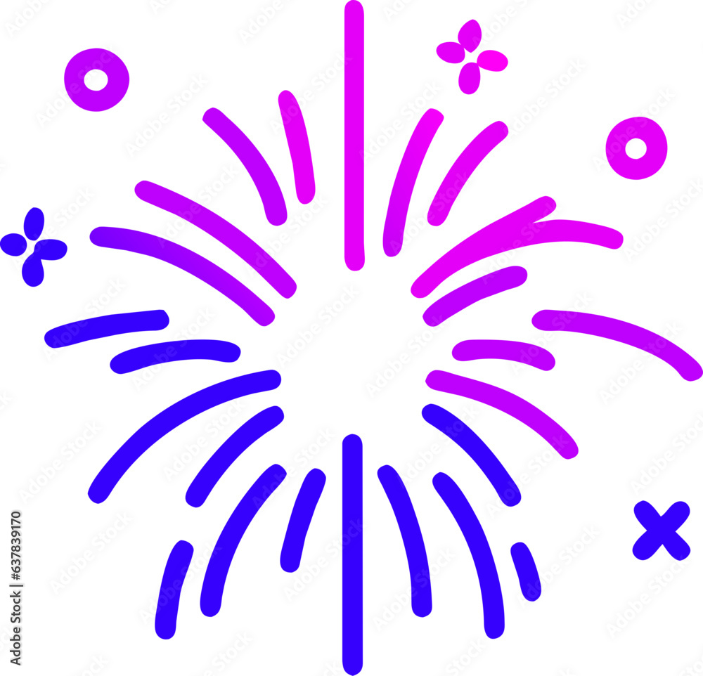 Firework gradient outline vector art Firework gradient outline vector art