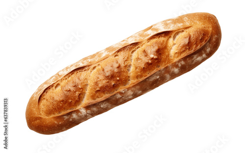 Bread Aesthetics Top View Baguette on Isolated Background. AI