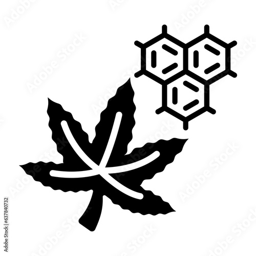 Chemistry and substances vector icon design, Cannabis and marijuana symbol, thc and cbd sign, recreational herbal drug stock illustration, hemp plant science concept