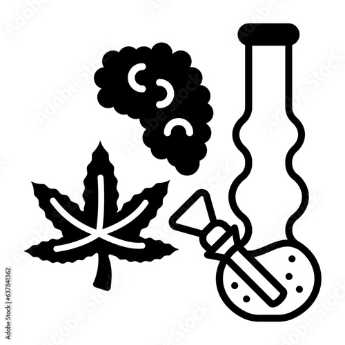 Spherical Pocket Bubbler vector icon design, Cannabis and marijuana symbol, thc and cbd sign, recreational herbal drug stock illustration, portable water pipe for hash smoking concept