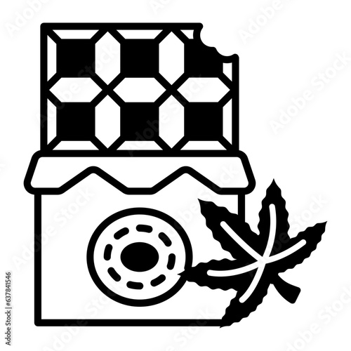 marijuana edible experience vector icon design, Cannabis and marijuana symbol, thc and cbd sign, recreational herbal drug stock illustration, cannabis infused snacks or chocolate bars concept