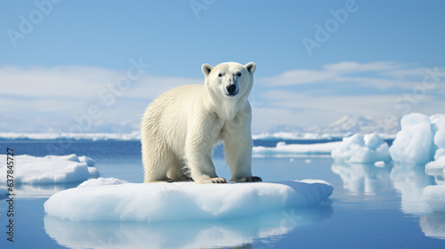 Polar bear in its natural ice habitat
