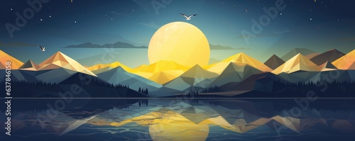 Magical nature wallpaper during summer night high in mountains. Generative Ai.