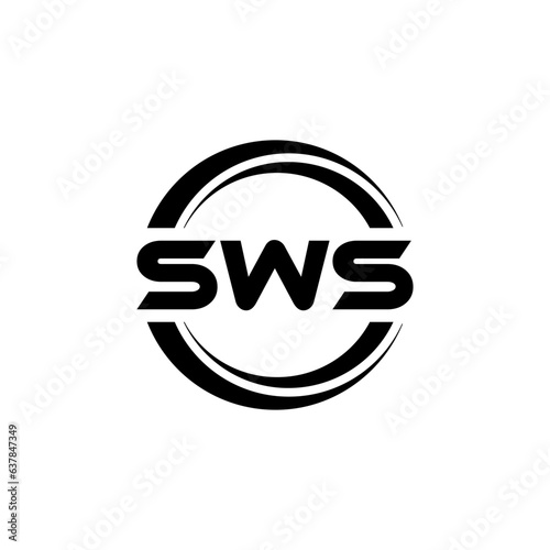 SWS letter logo design with white background in illustrator, vector logo modern alphabet font overlap style. calligraphy designs for logo, Poster, Invitation, etc.