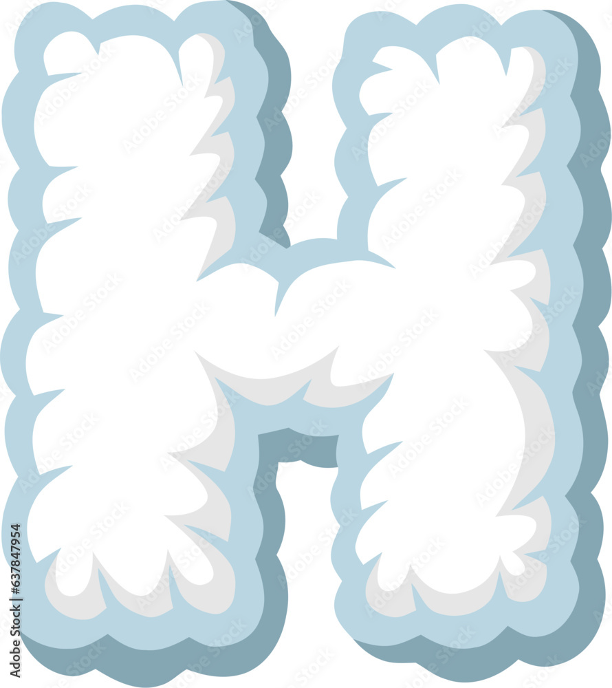 Cloud Font Letter H