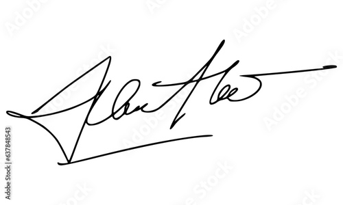 Abstract Signature Idea Starting Letter J for Document. Vector with Transparent Background