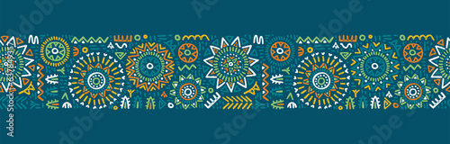 Hand drawn abstract seamless pattern, ethnic background, simple style - great for textiles, banners, wallpapers, wrapping - vector design