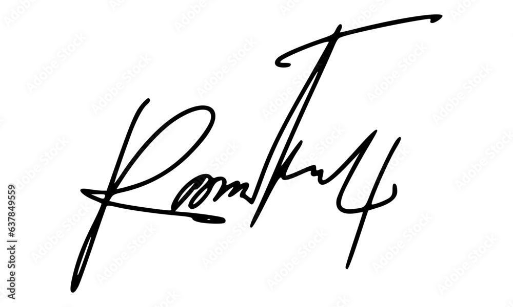 Abstract signature style with letter R for documents Abstract signature style with letter R for documents