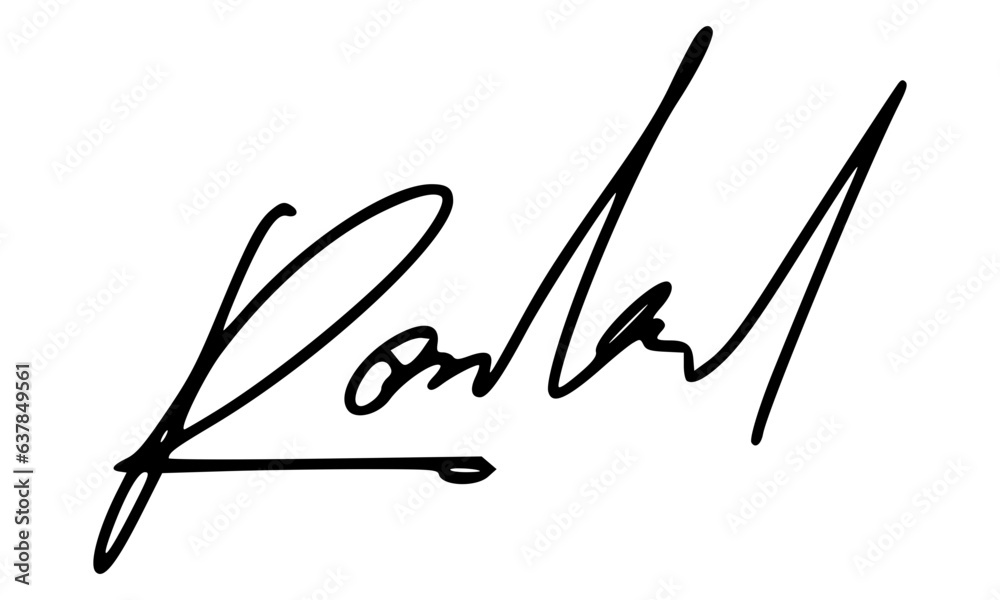 Abstract signature style with letter R for documents Abstract signature style with letter R for documents