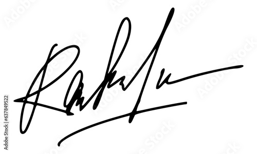 Abstract signature style with letter R for documents