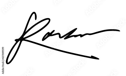 Abstract signature style with letter R for documents