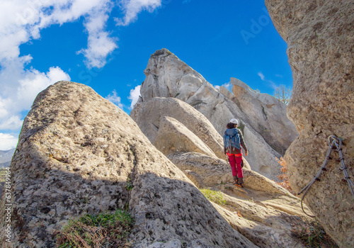 Pietrapertosa (Italy) - A view of little old village, dug into the rock in the natural park of the Dolomiti Lucane, Basilicata region, famous also for the alpinistic ways.