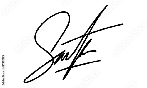 Abstract Signature Idea Starting With Letter S for Document. Vector with Transparent Background.