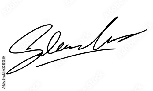 Abstract Signature Idea Starting With Letter S for Document. Vector with Transparent Background.