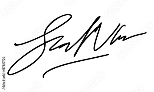 Abstract Signature Idea Starting With Letter S for Document. Vector with Transparent Background.