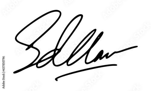 Abstract Signature Idea Starting With Letter S for Document. Vector with Transparent Background.