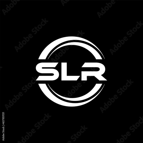 SLR letter logo design with black background in illustrator, vector logo modern alphabet font overlap style. calligraphy designs for logo, Poster, Invitation, etc.