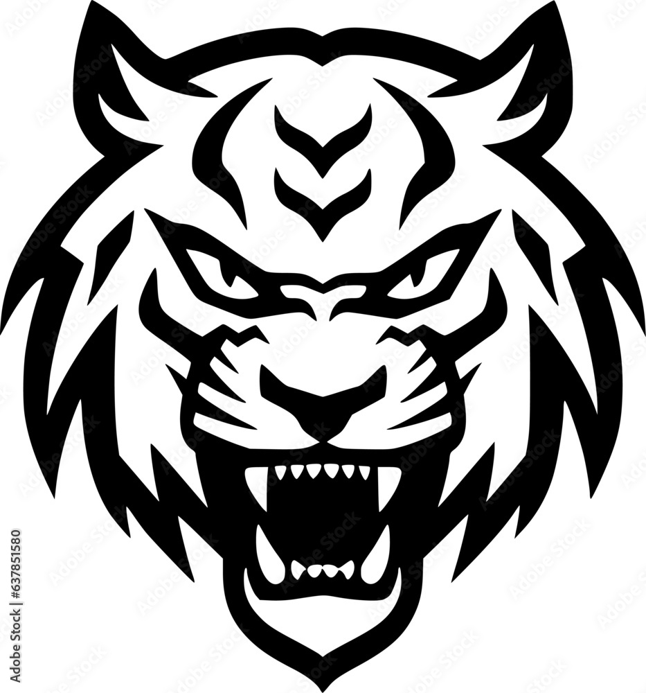 Tiger | Minimalist and Simple Silhouette - Vector illustration