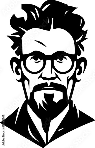 Teacher - Black and White Isolated Icon - Vector illustration