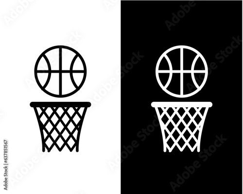 Basketball icon vector logo design template flat style