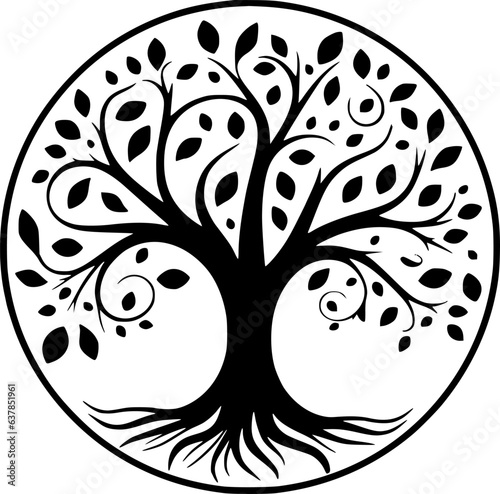 Tree - Minimalist and Flat Logo - Vector illustration