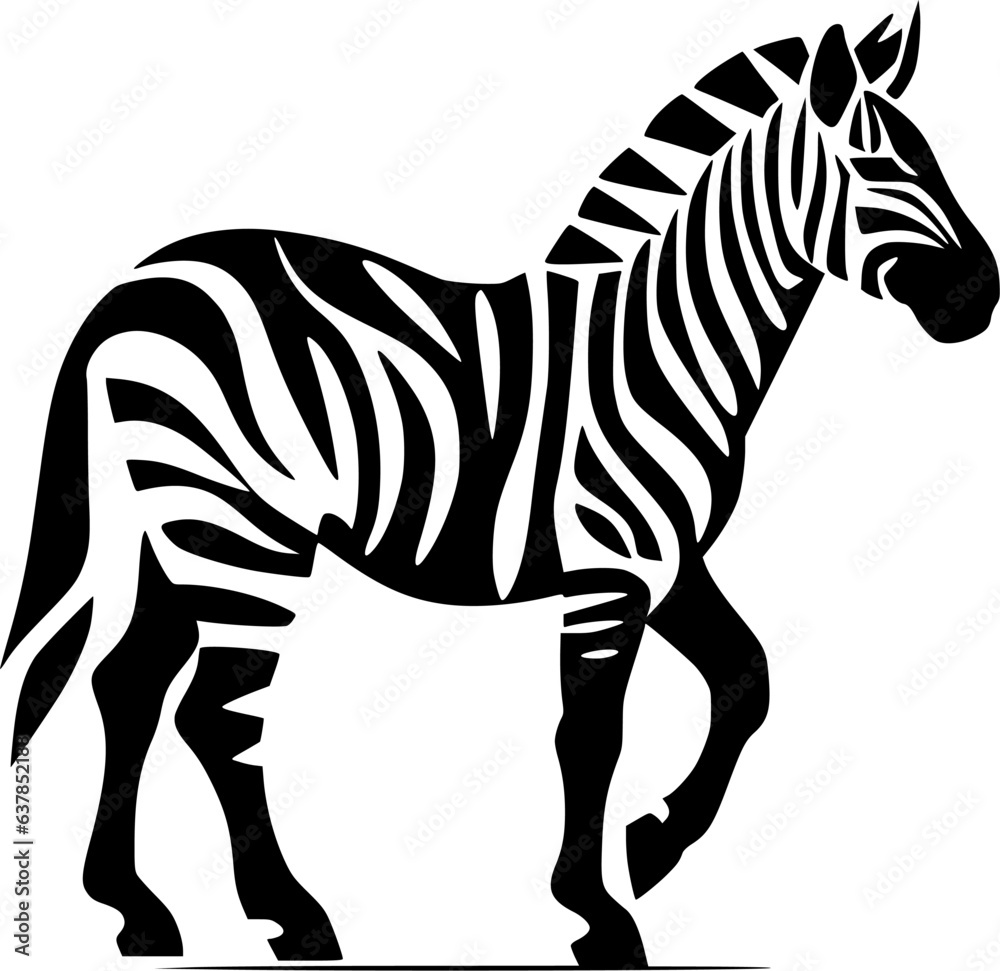 Fototapeta premium Zebra - Minimalist and Flat Logo - Vector illustration