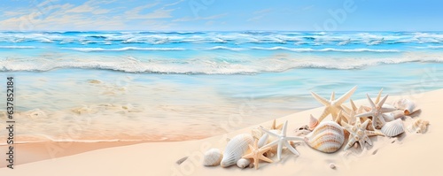Sunkissed serenity. Summer day by sea. Tropical tranquility. Beachside bliss in paradise. Coastal escapes © Bussakon