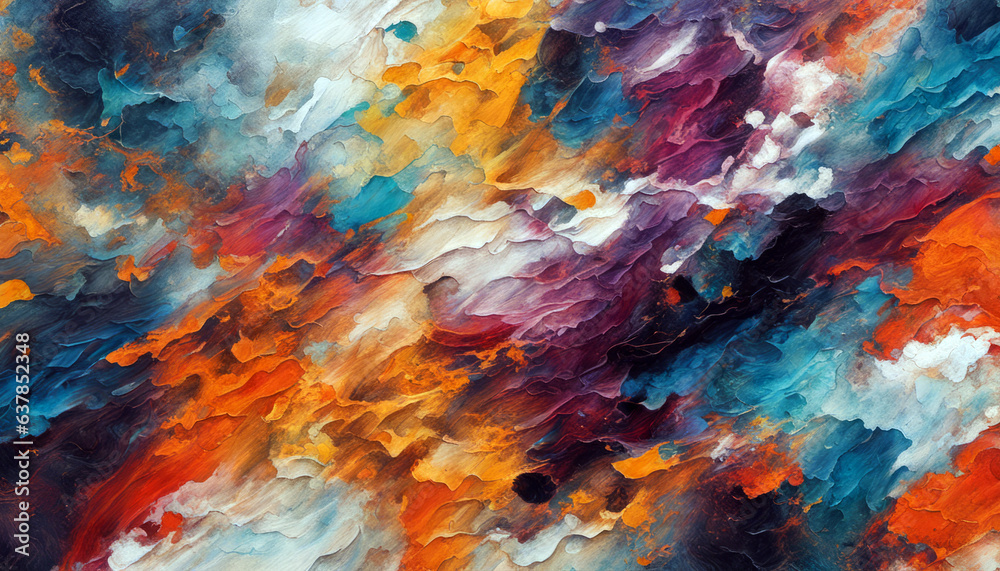 Vibrant and captivating abstract artwork that combines rich, bold colors with a touch of grainy texture