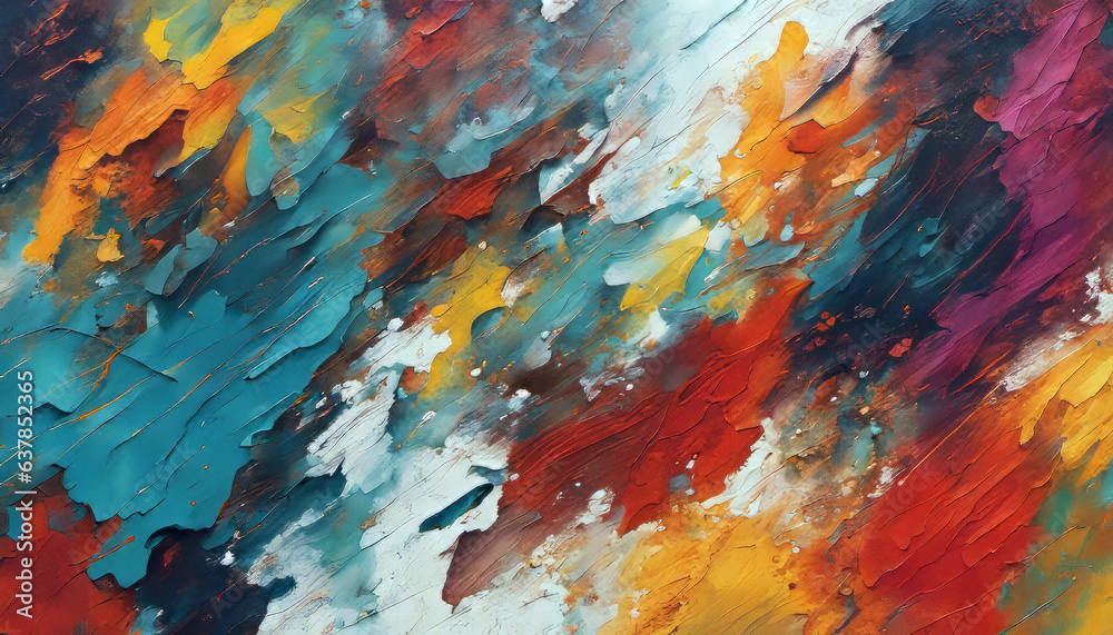 Vibrant and captivating abstract artwork that combines rich, bold colors with a touch of grainy texture