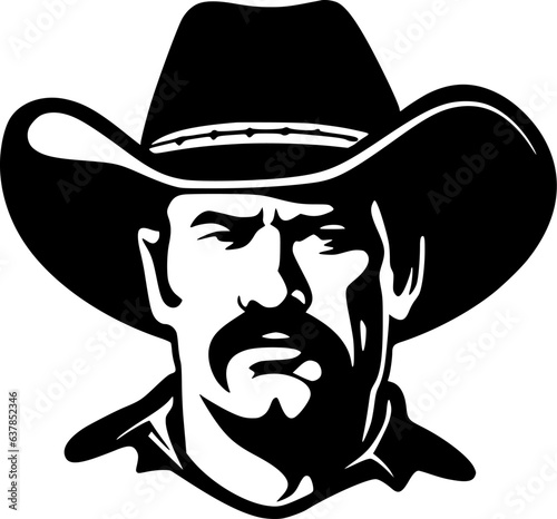 Cowboy - Black and White Isolated Icon - Vector illustration