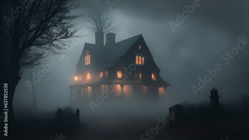 haunted house in a forest © K4VEE