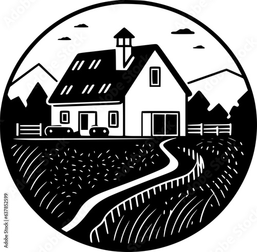 Farmhouse | Minimalist and Simple Silhouette - Vector illustration