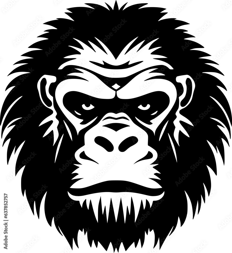 Fototapeta premium Gorilla | Minimalist and Simple Silhouette - Vector illustration