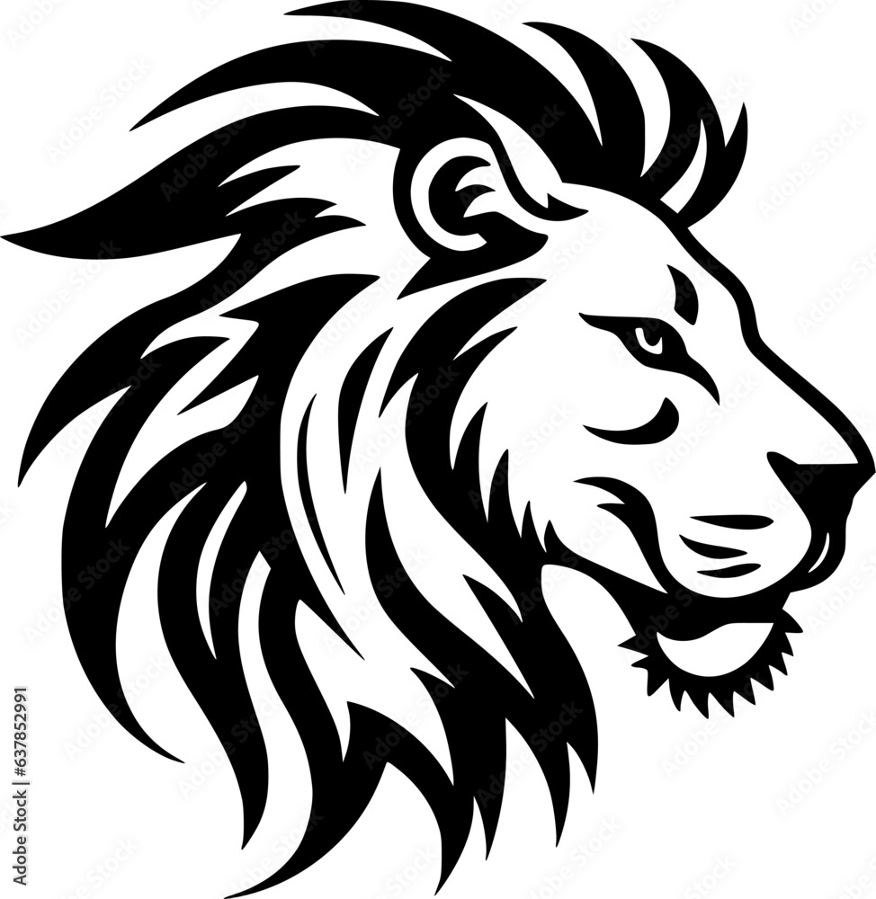 Lion - Black and White Isolated Icon - Vector illustration Lion - Black and White Isolated Icon - Vector illustration