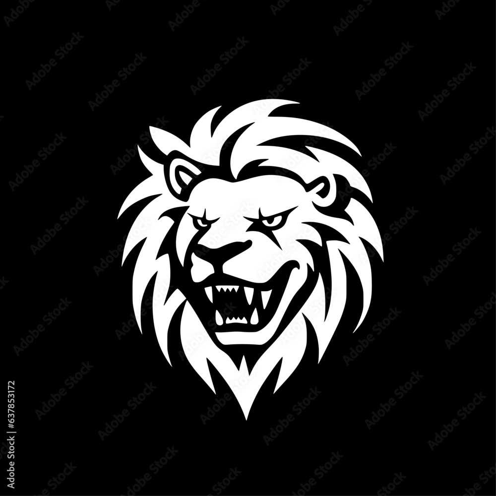 Obraz premium Lion | Black and White Vector illustration