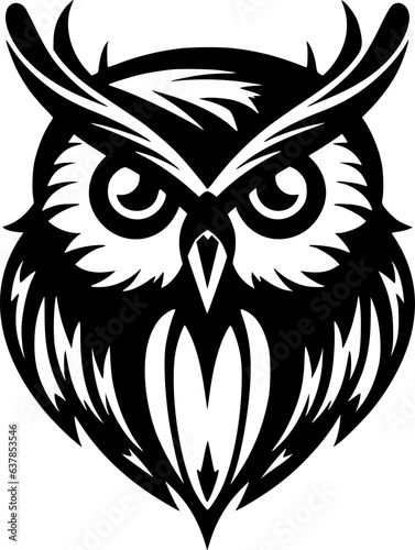 Owl | Black and White Vector illustration