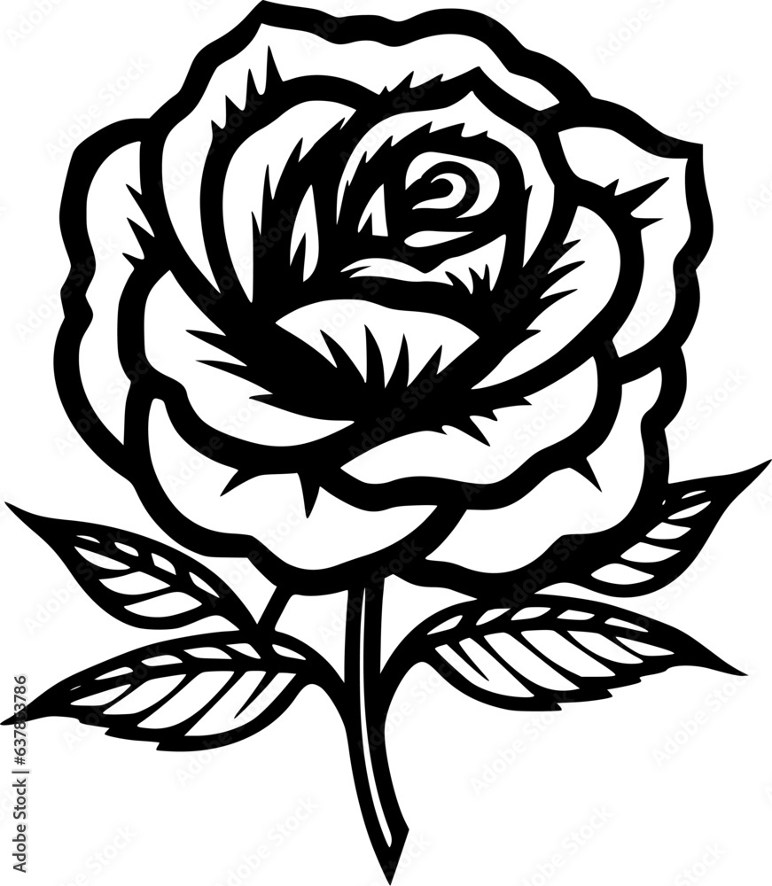 Fototapeta premium Rose - Minimalist and Flat Logo - Vector illustration