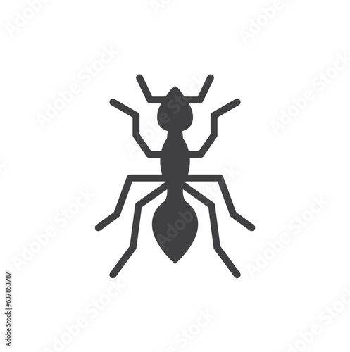 Ant icon, Simple insect silhouette icon symbols isolated on white background, Vector Illustration