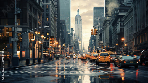 Fotografia Street in new york city view beautiful