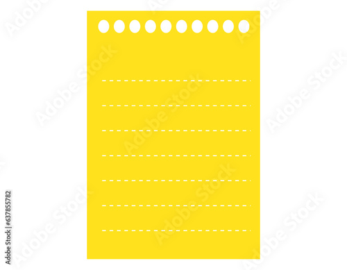 黄色のルーズリーフ/罫線